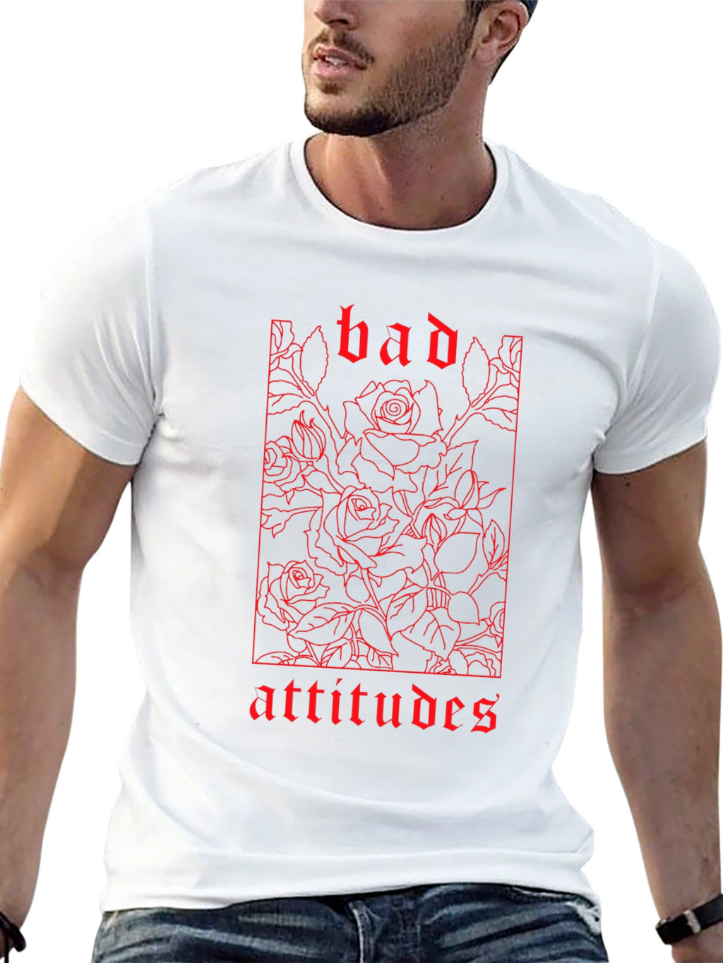 Bad Attitudes Rose Graphic Black T-Shirt