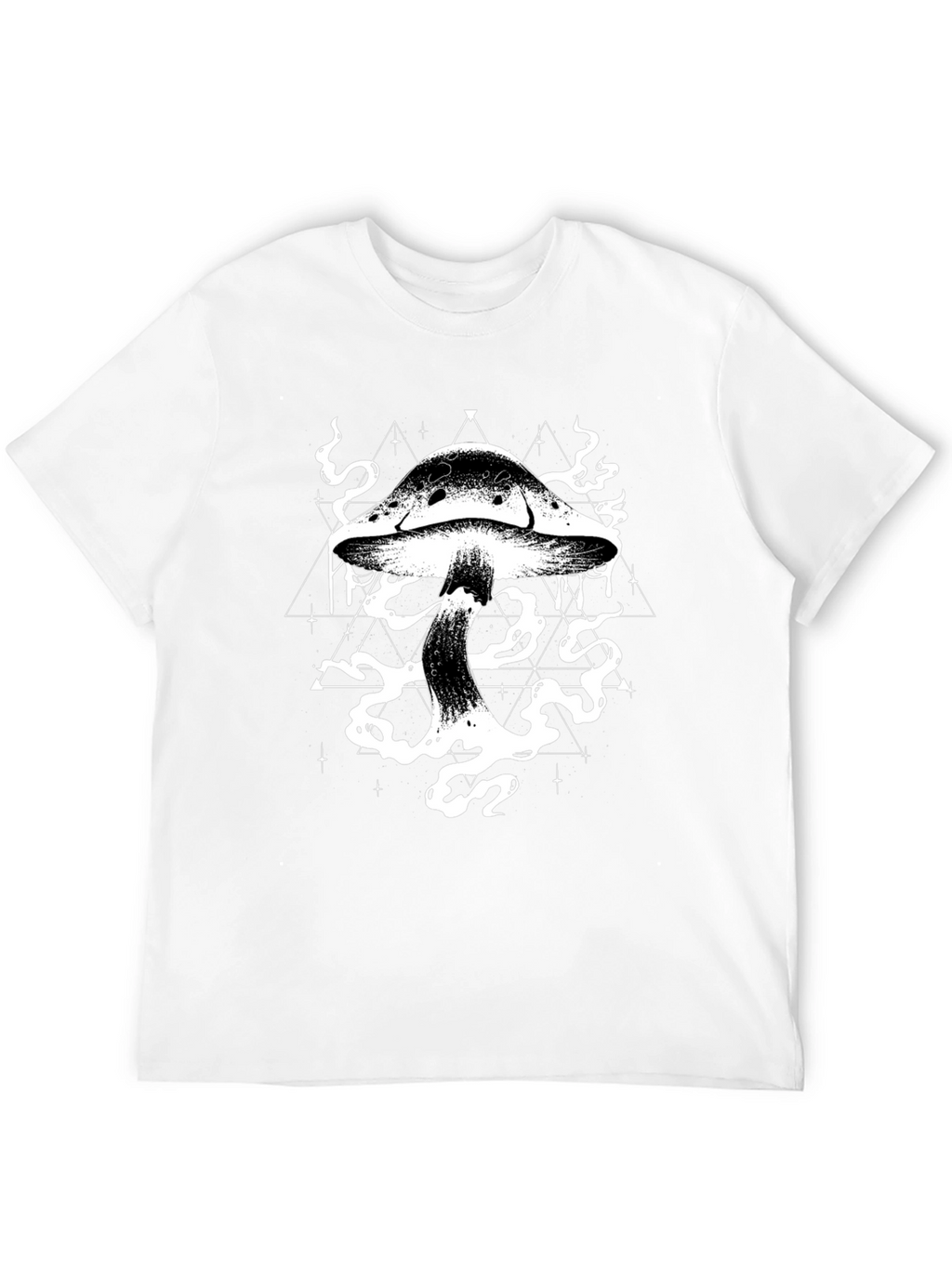 Mystic Mushroom Graphic Tee - Black Cotton T-Shirt