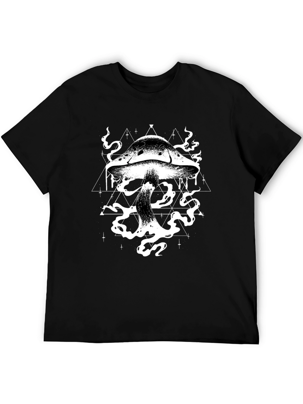 Mystic Mushroom Graphic Tee - Black Cotton T-Shirt