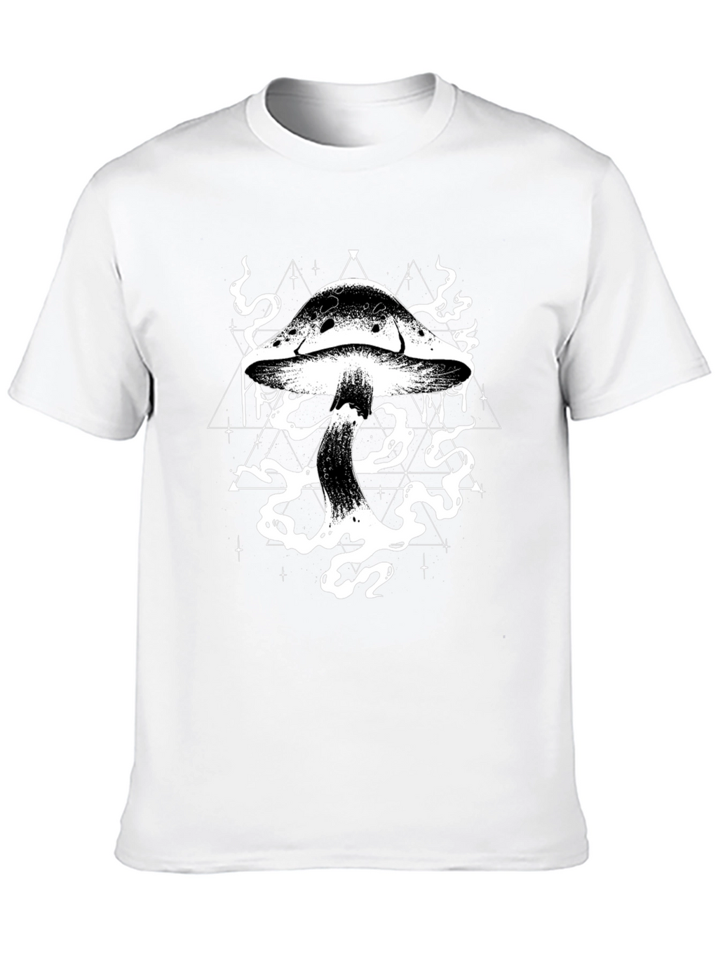 Mystic Mushroom Graphic Tee - Black Cotton T-Shirt