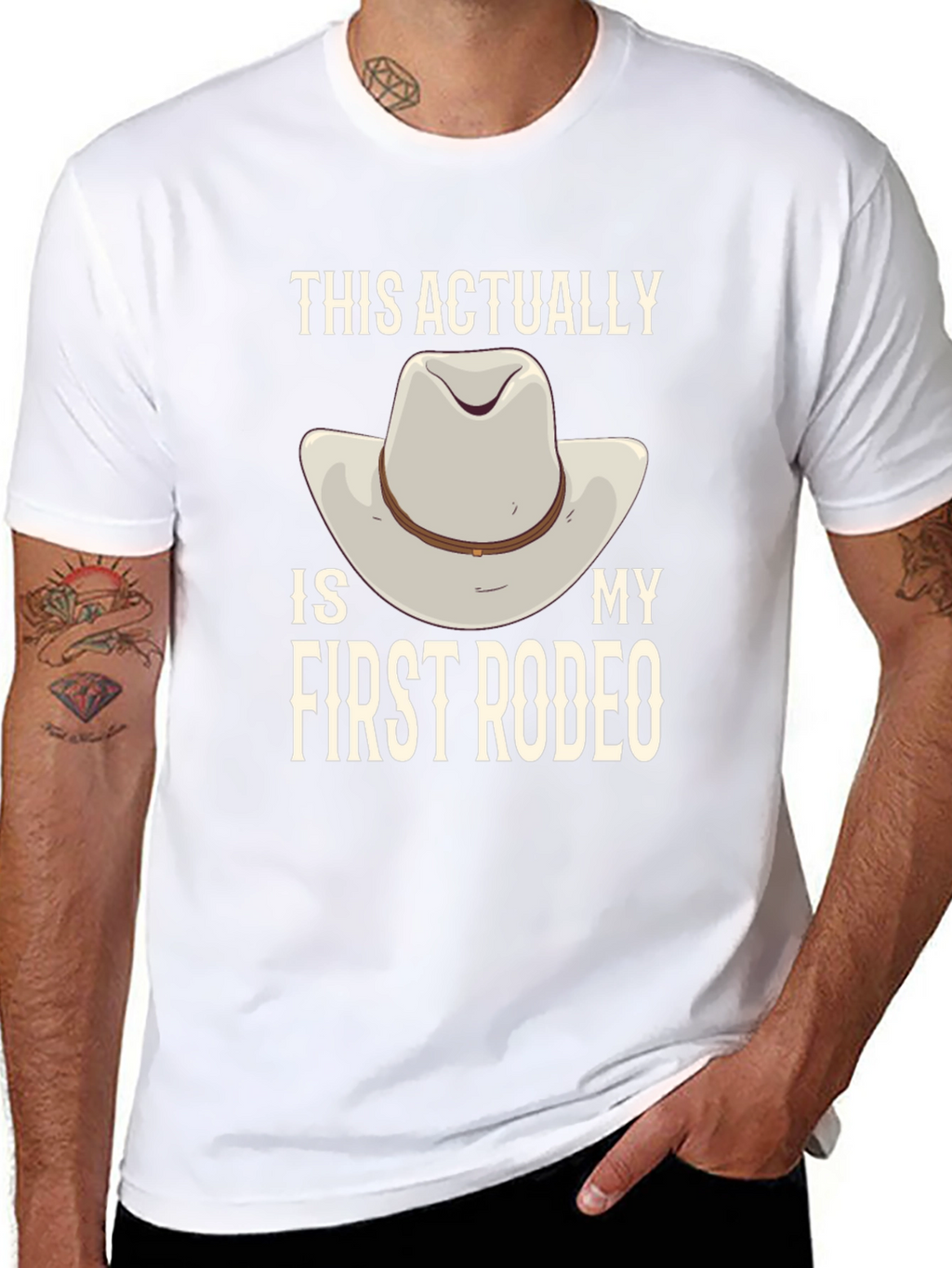 First Rodeo Graphic Tee - Cowboy Hat Design