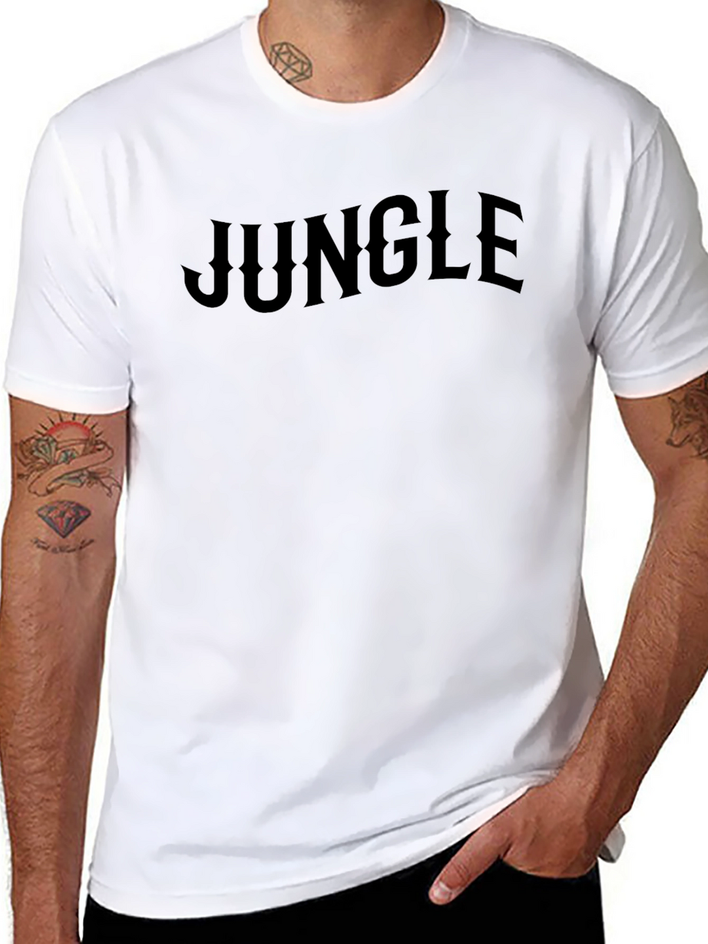 Jungle Graphic Tee - Mens Black Crew Neck T-Shirt