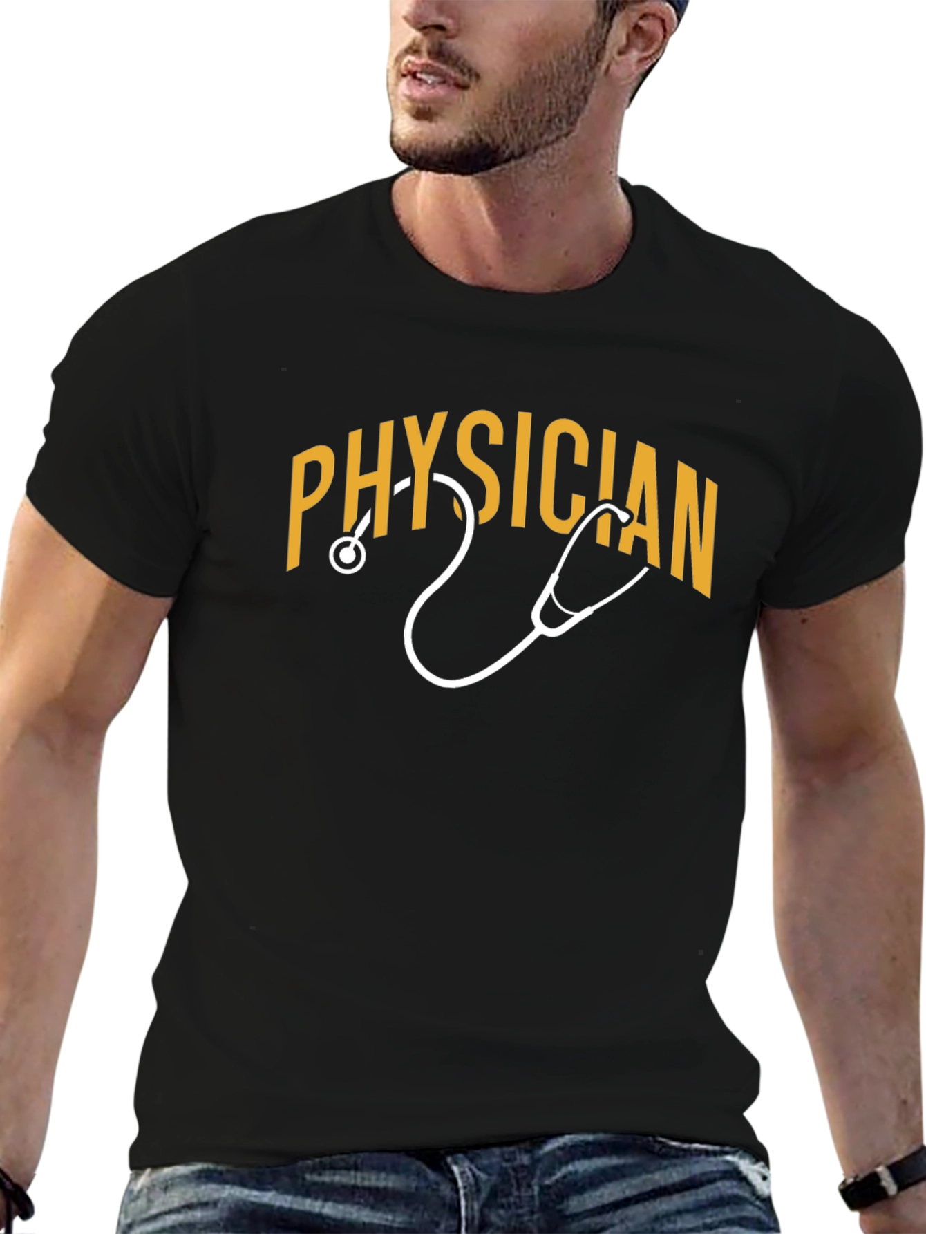 Physician T-Shirt with Stethoscope Graphic