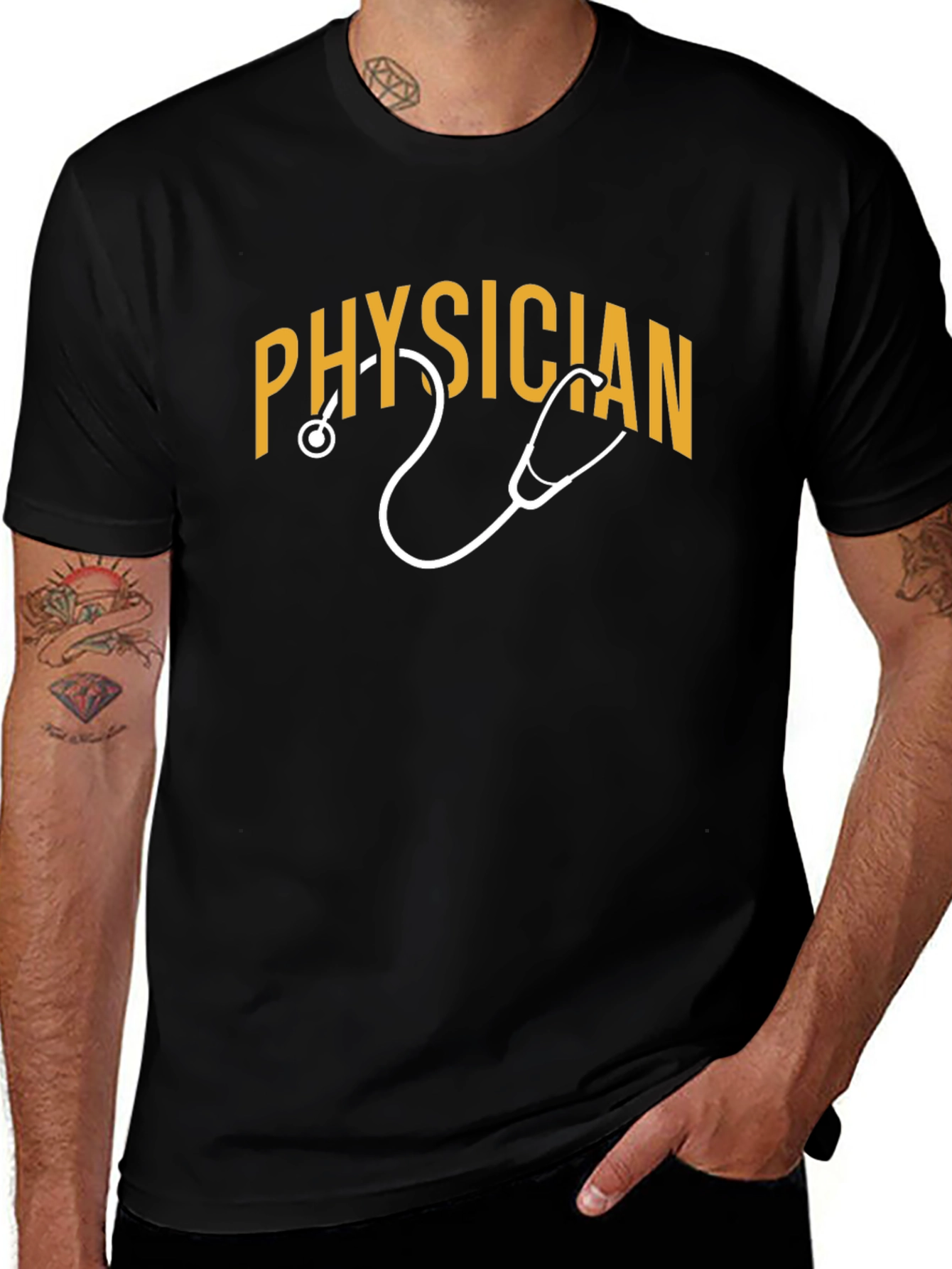 Physician T-Shirt with Stethoscope Graphic