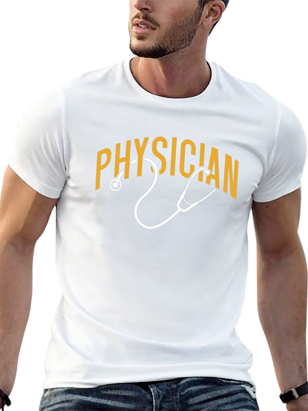 Physician T-Shirt with Stethoscope Graphic