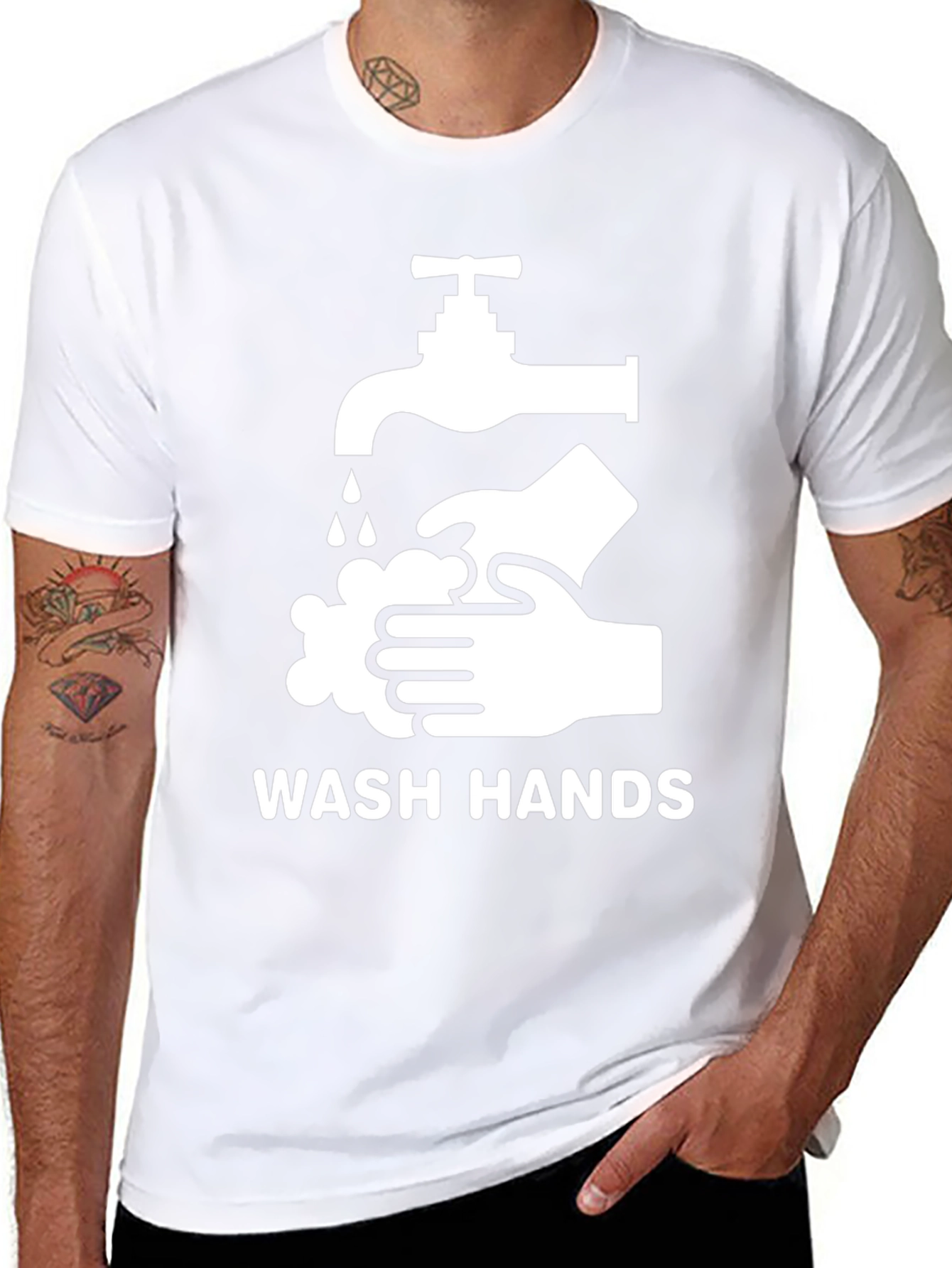 Wash Hands Graphic Tee - Black