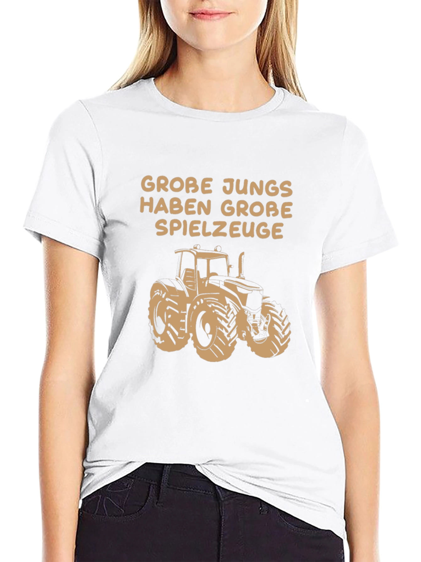 Grobe Jungs Tractor T-Shirt - Black Graphic Tee