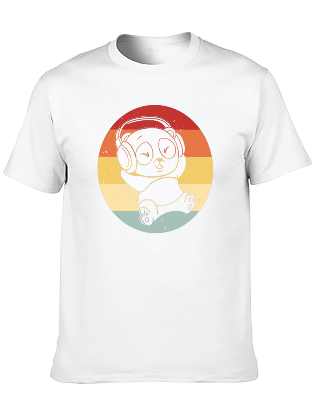 Retro Panda Headphones Graphic T-Shirt