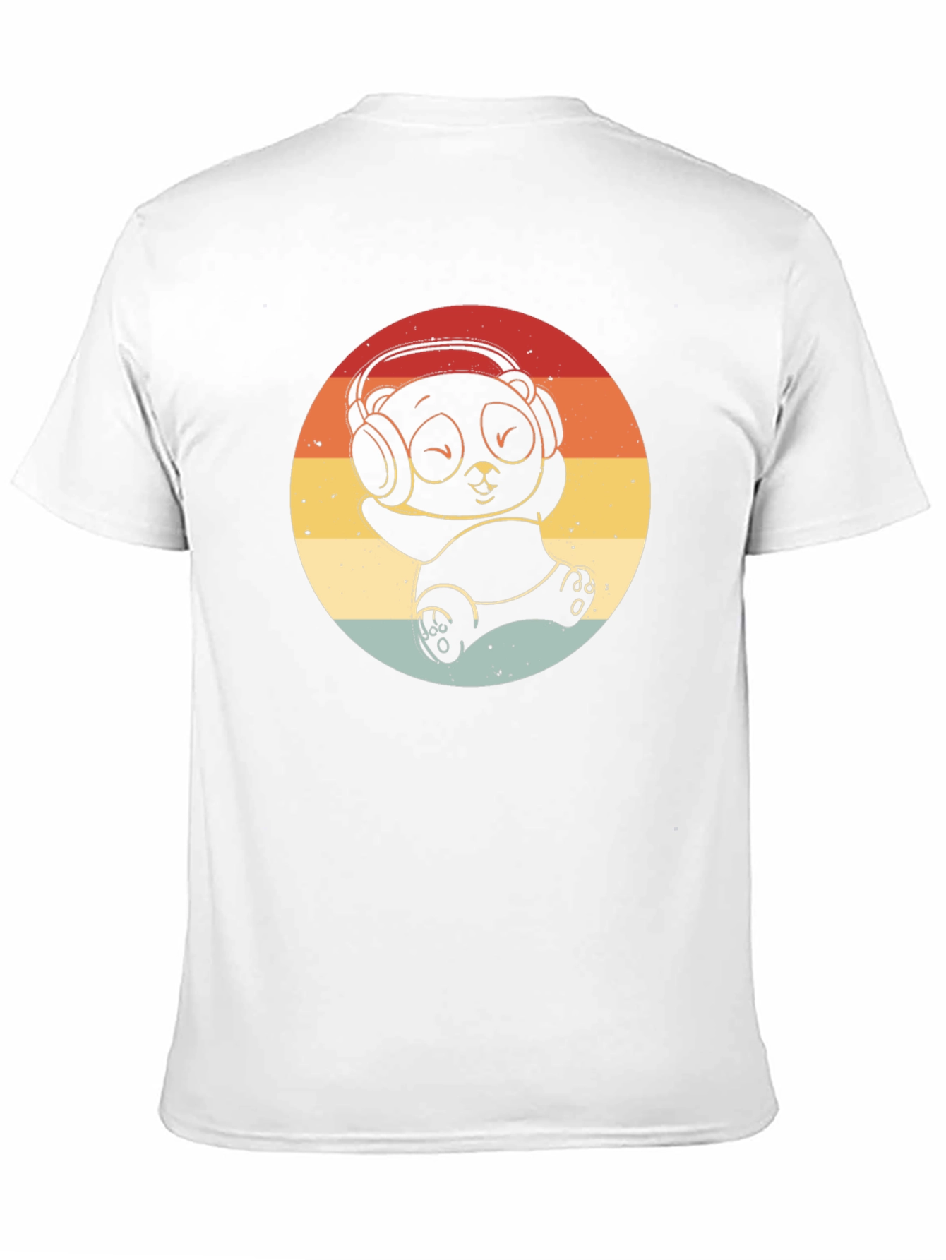 Retro Panda Headphones Graphic T-Shirt