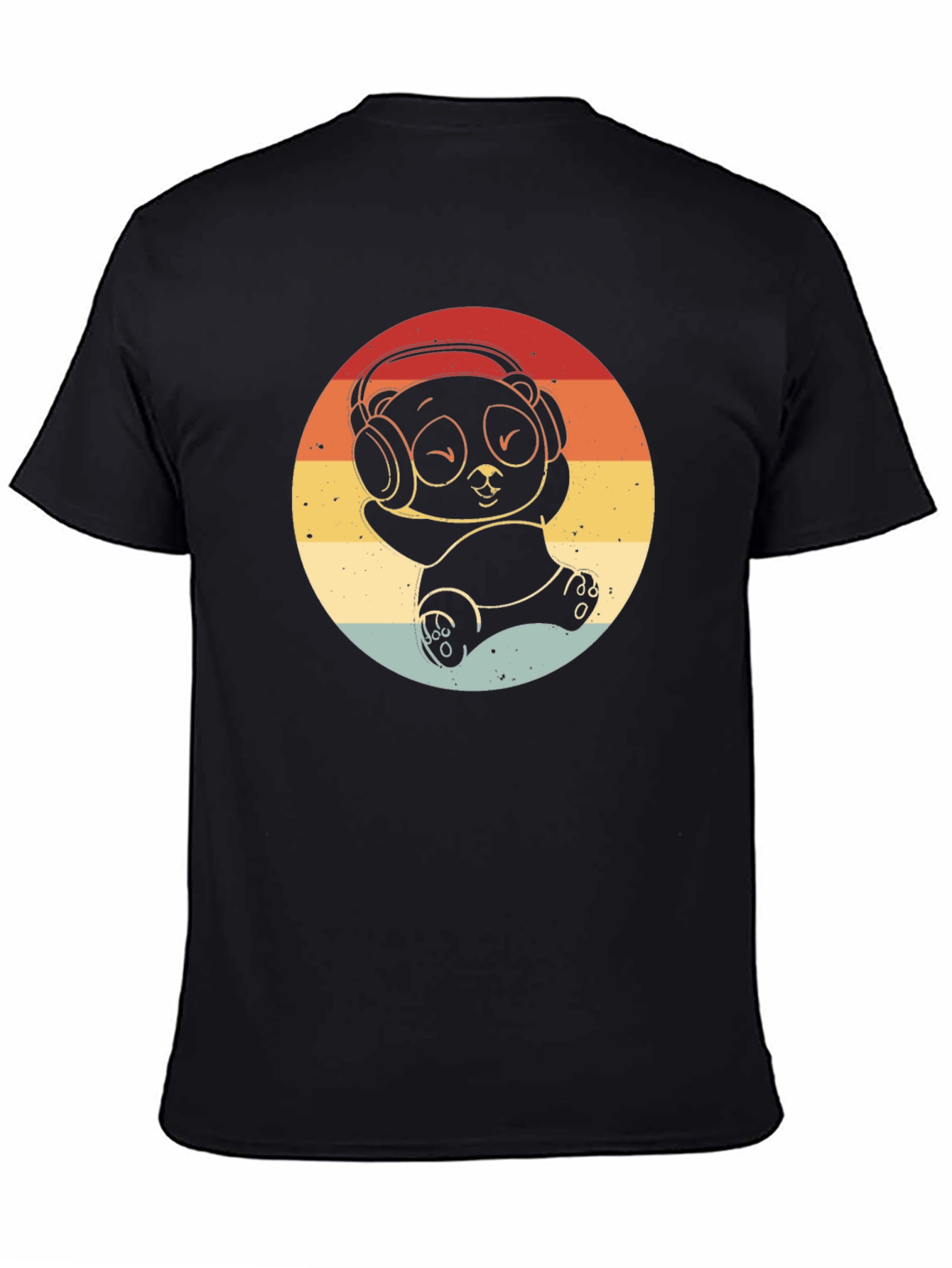 Retro Panda Headphones Graphic T-Shirt