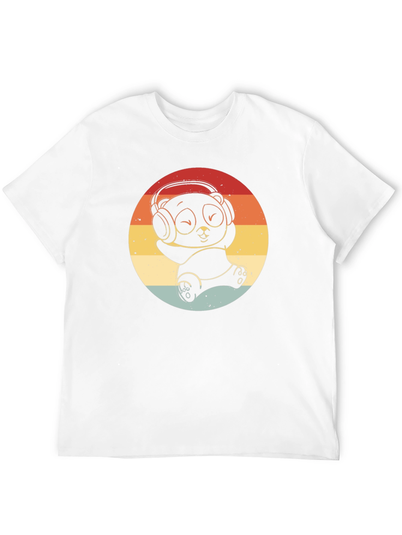 Retro Panda Headphones Graphic T-Shirt
