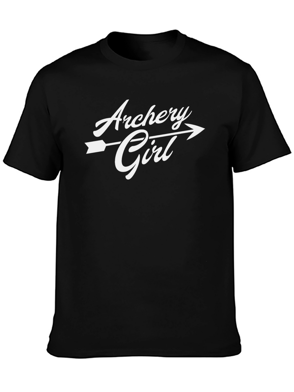 Archery Girl T-Shirt - Black Casual Graphic Tee