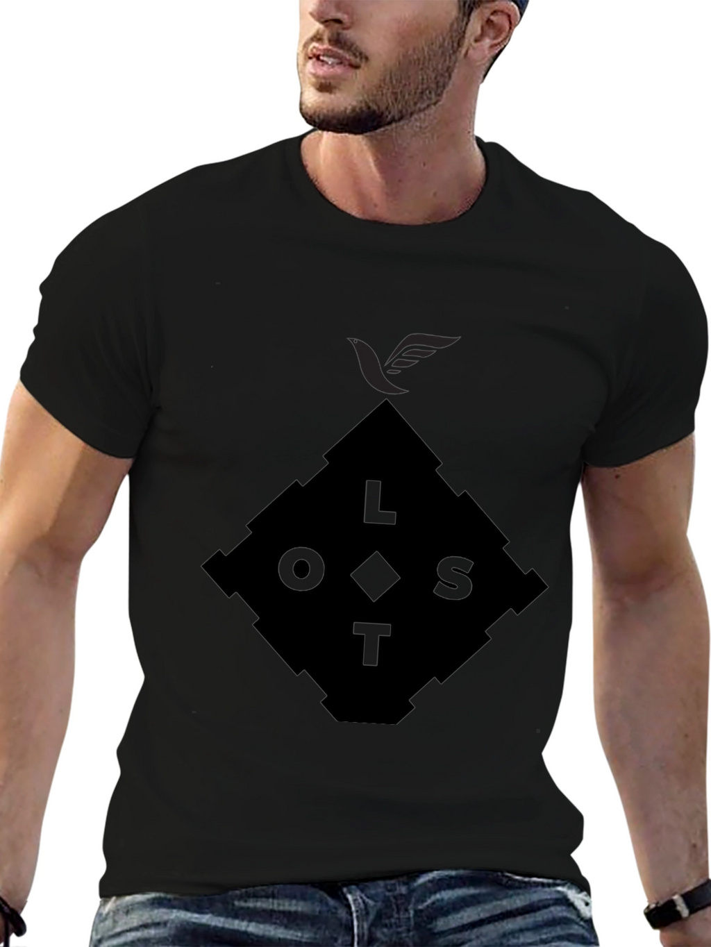Lost Diamond Graphic Black T-Shirt