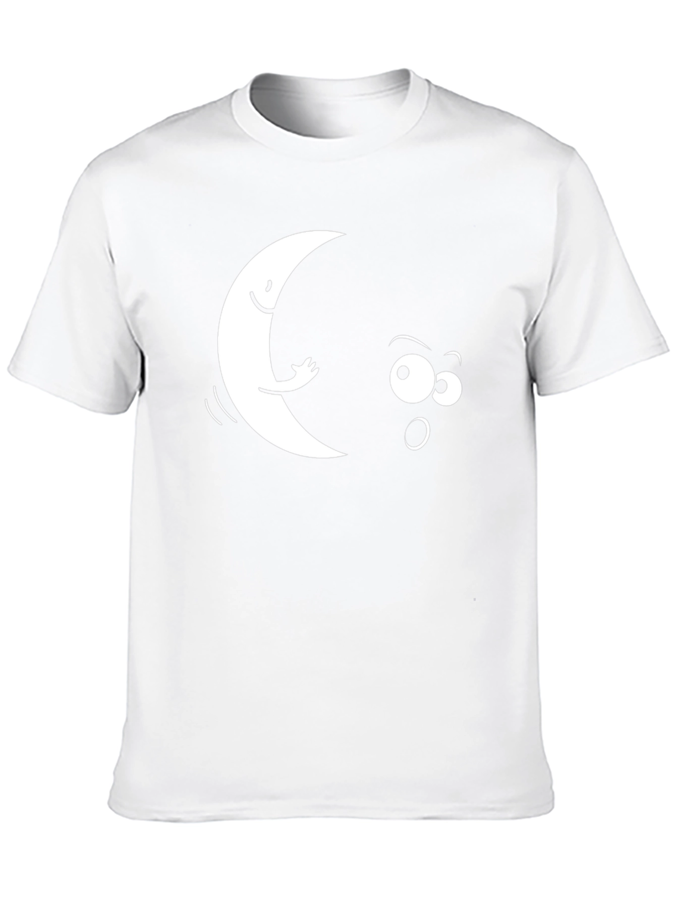 Funny Moon & Star Black Graphic T-Shirt