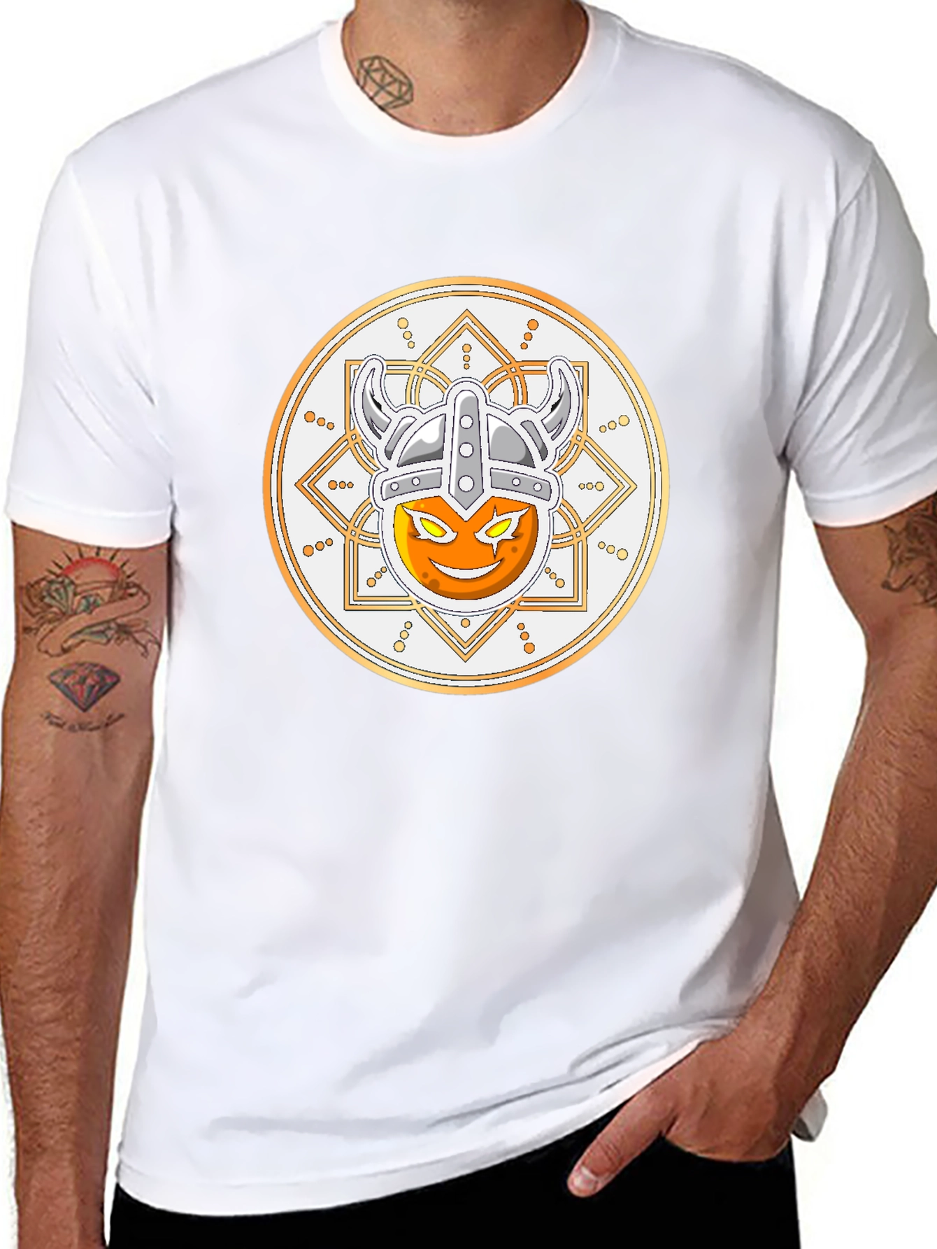 Viking Emoji Graphic T-Shirt - Black Cotton Tee