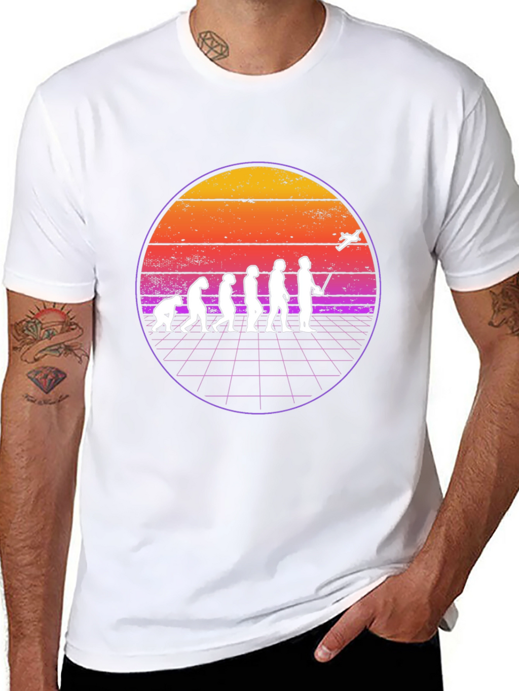 Evolution of Flight T-Shirt - Retro Pilot Design