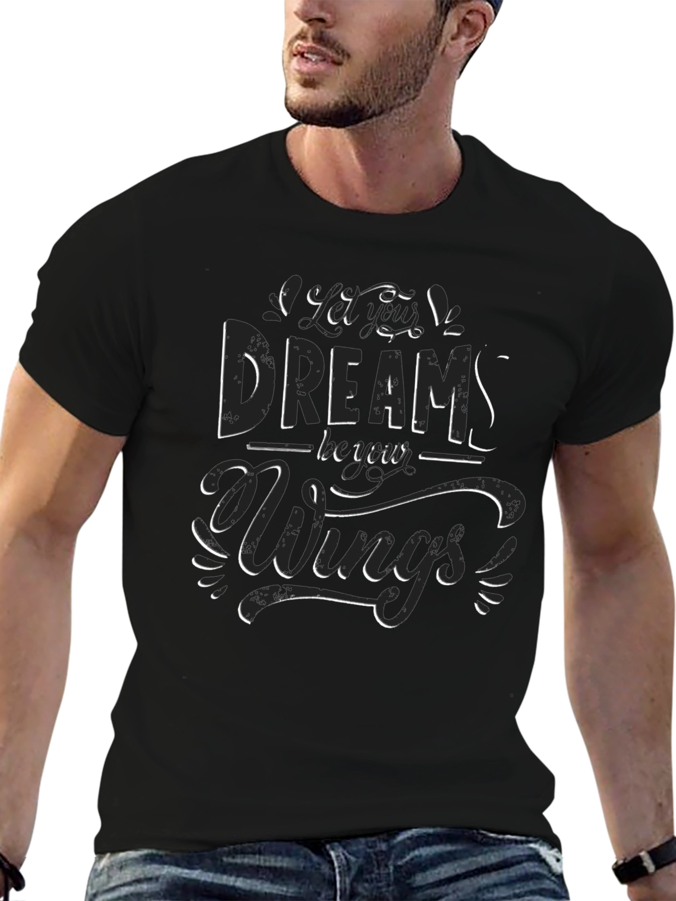Dreams Have Wings Graphic Tee - Black
