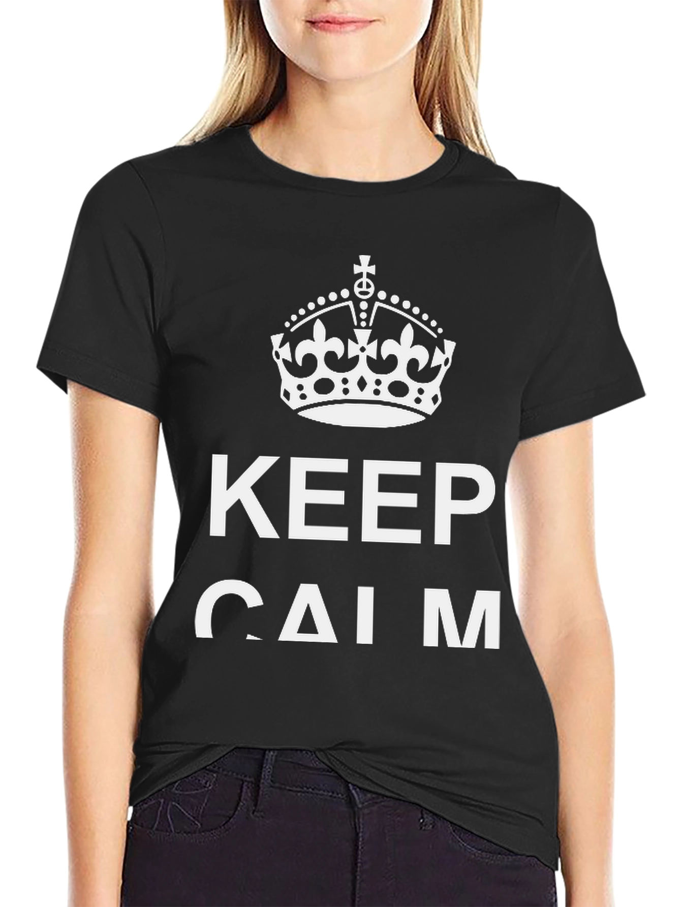 Keep Calm Graphic Tee - Trendy Relaxed Fit T-Shirt