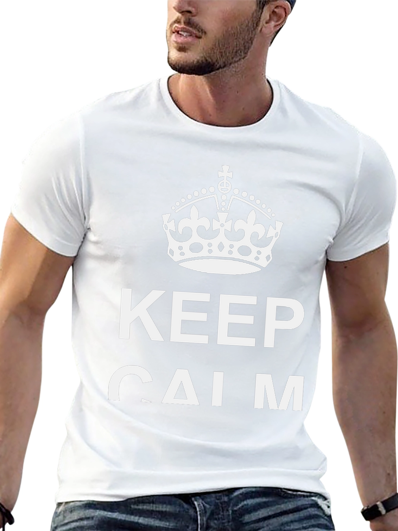 Keep Calm Graphic Tee - Trendy Relaxed Fit T-Shirt