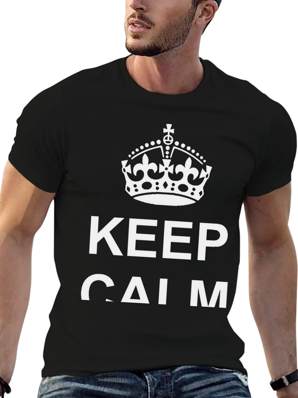 Keep Calm Graphic Tee - Trendy Relaxed Fit T-Shirt