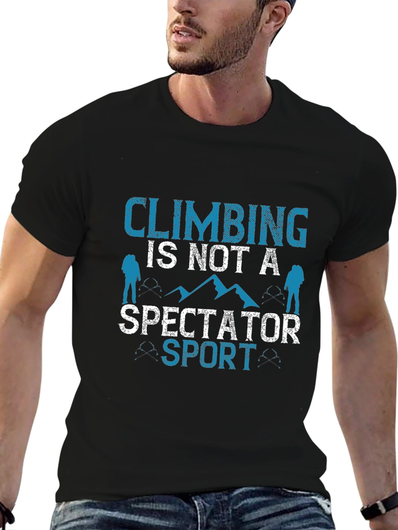 Climbing Is Not a Spectator Sport Black T-Shirt
