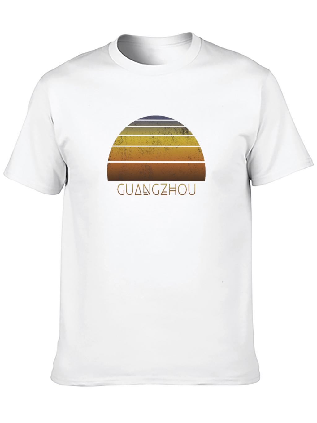 Guangzhou Sunset Graphic Tee - Retro Style Black T-Shirt