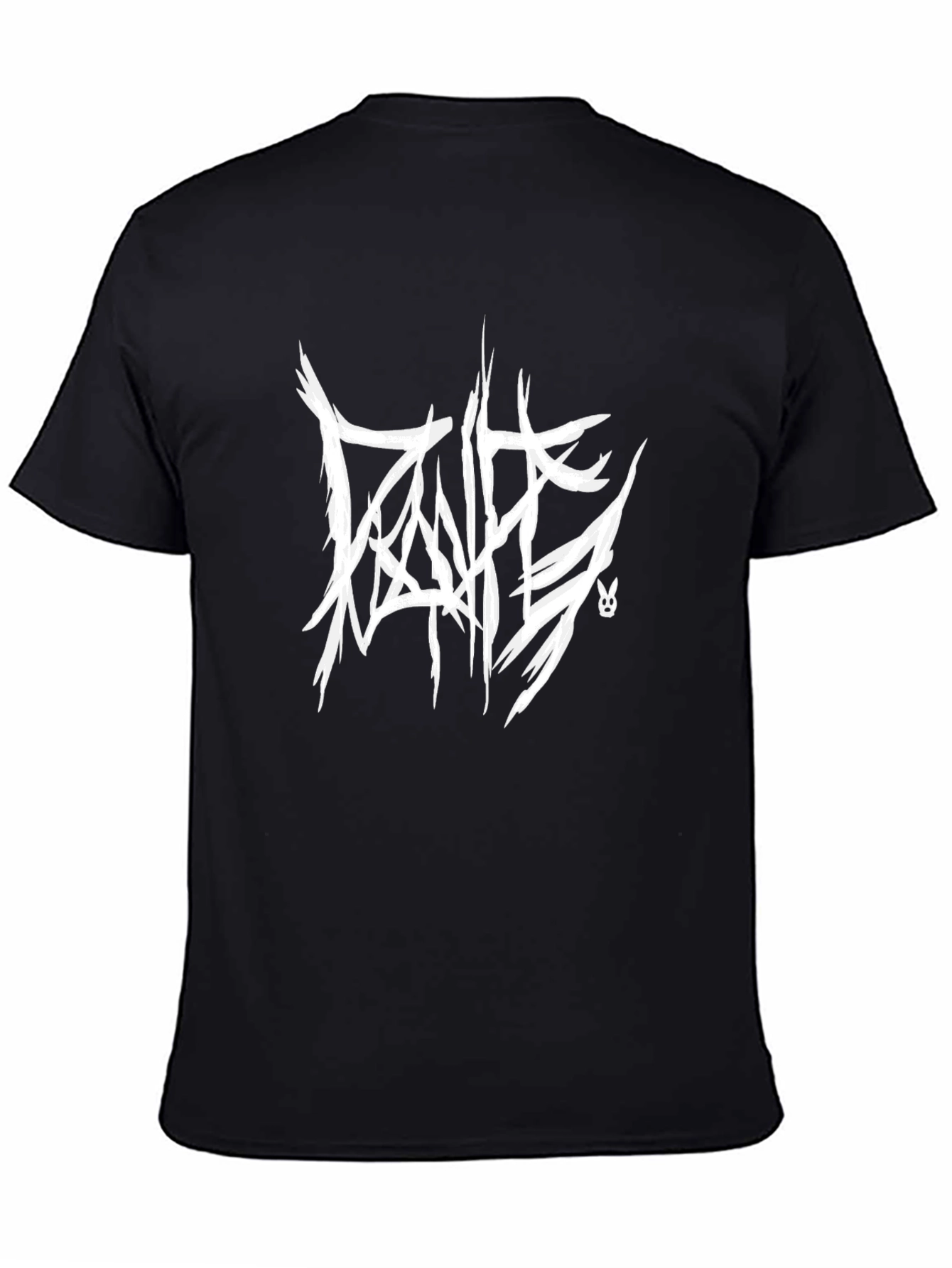 Brutal Death Metal Style Graphic T-Shirt - Black