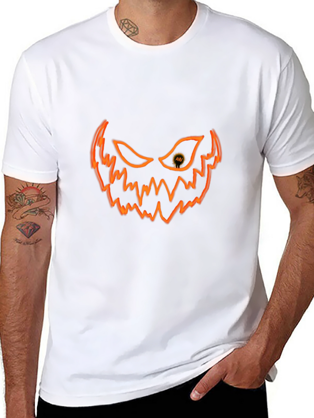 Halloween Pumpkin Face Graphic T-Shirt