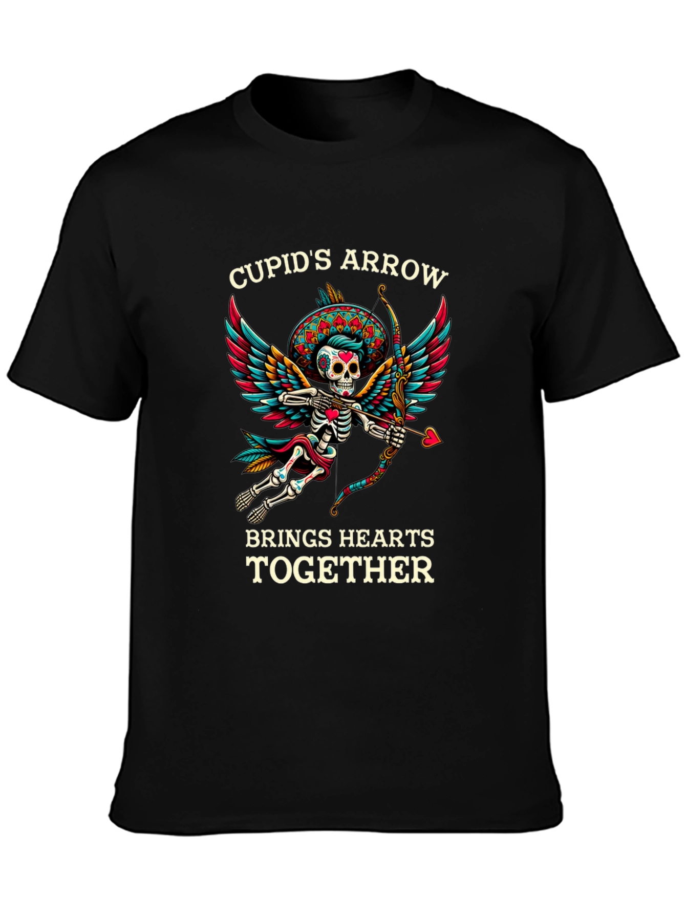 Cupids Arrow T-Shirt - Day of the Dead Skeleton