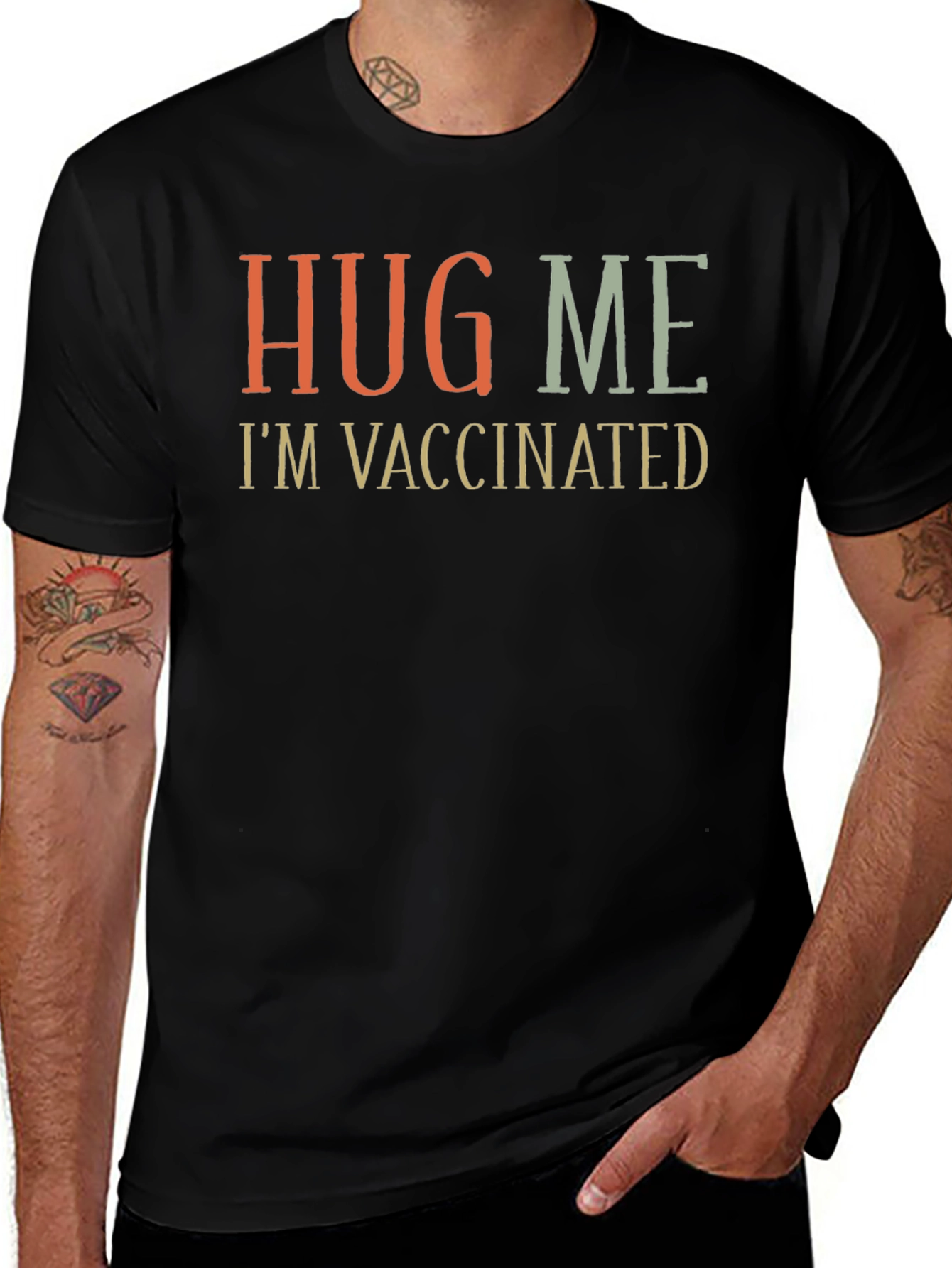 Hug Me Im Vaccinated Graphic Tee
