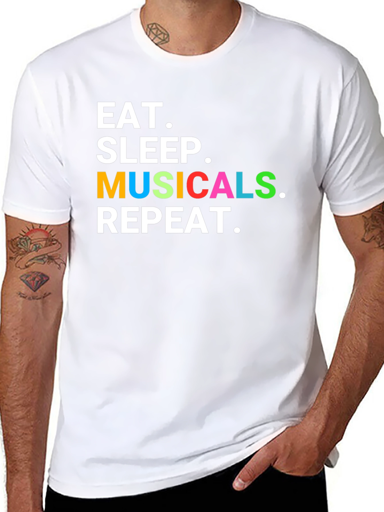 Eat Sleep Musicals Repeat T-Shirt - Theater Lover Gift