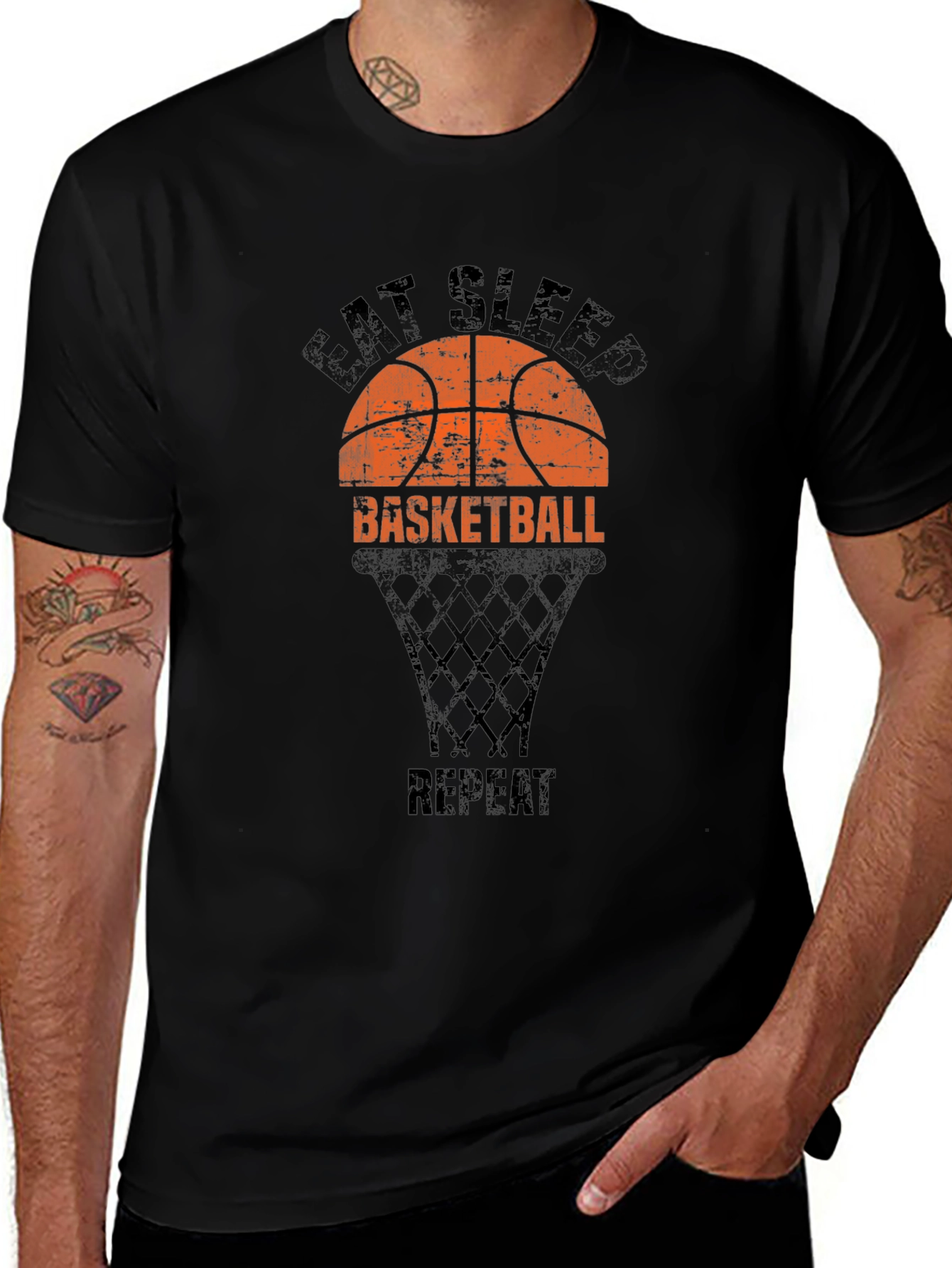 Eat Sleep Basketball Repeat Black T-Shirt