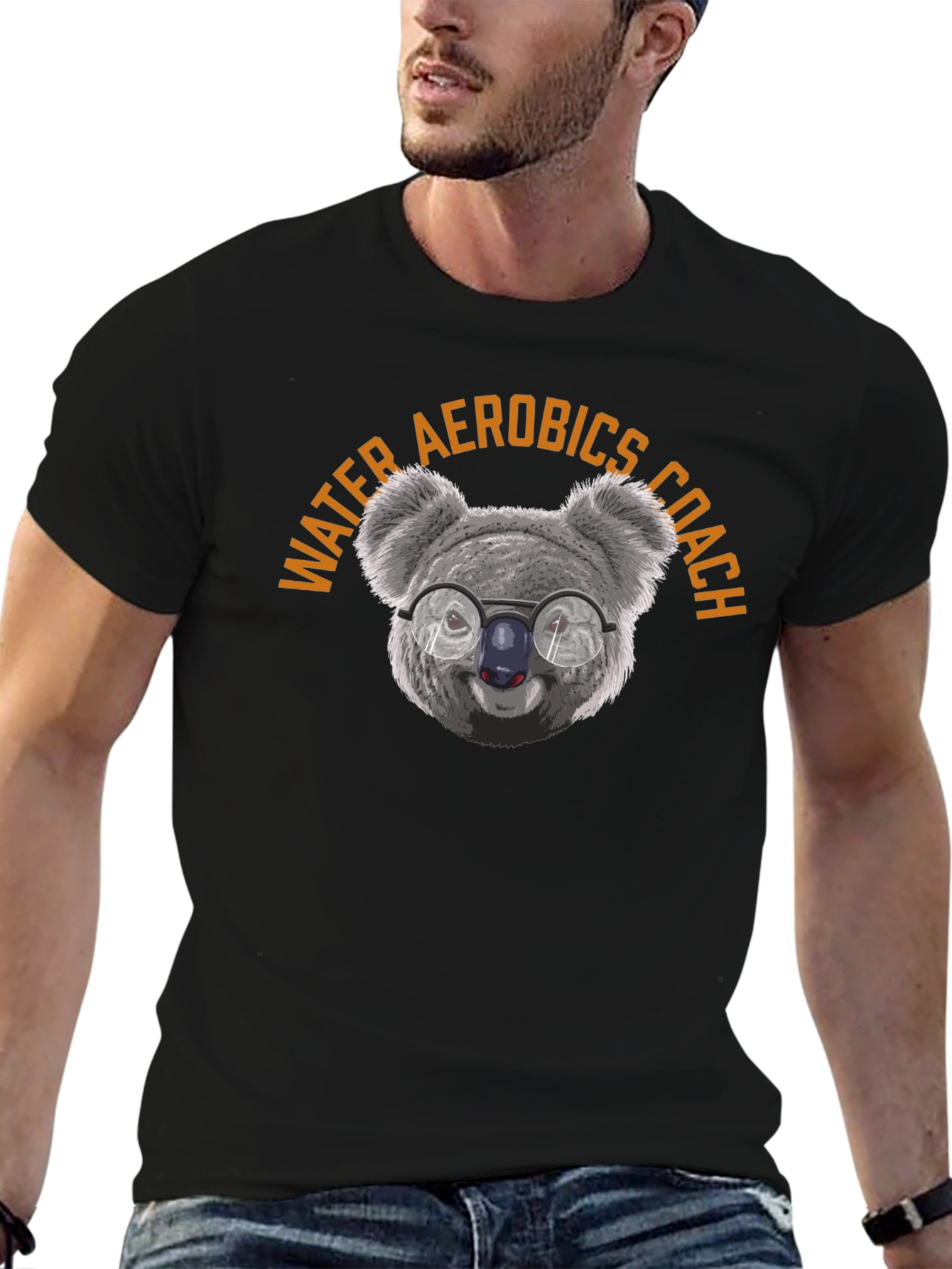 Water Aerobics Coach T-Shirt: Koala with Glasses