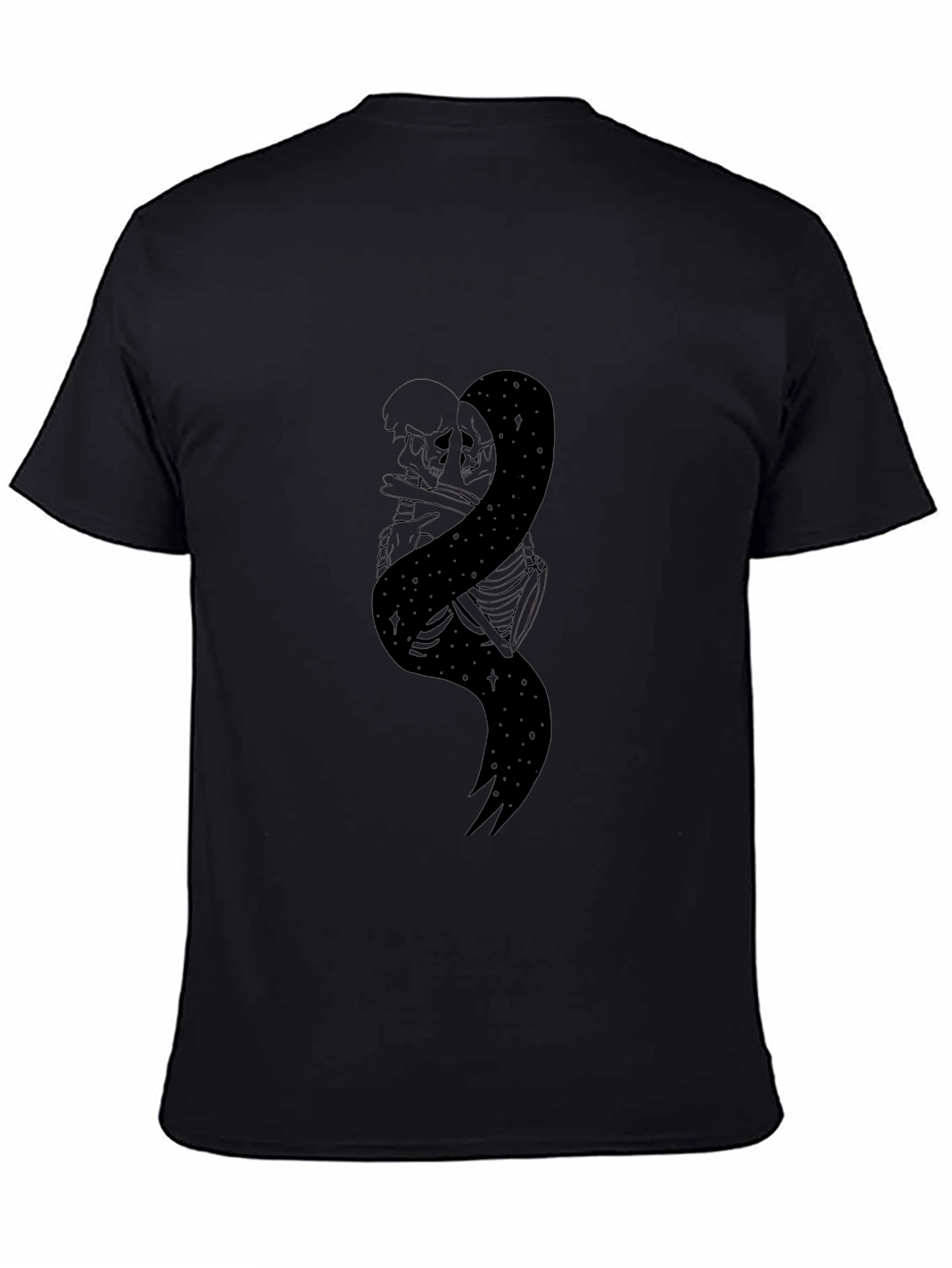 Mens Black Skeleton & Galaxy Graphic Tee
