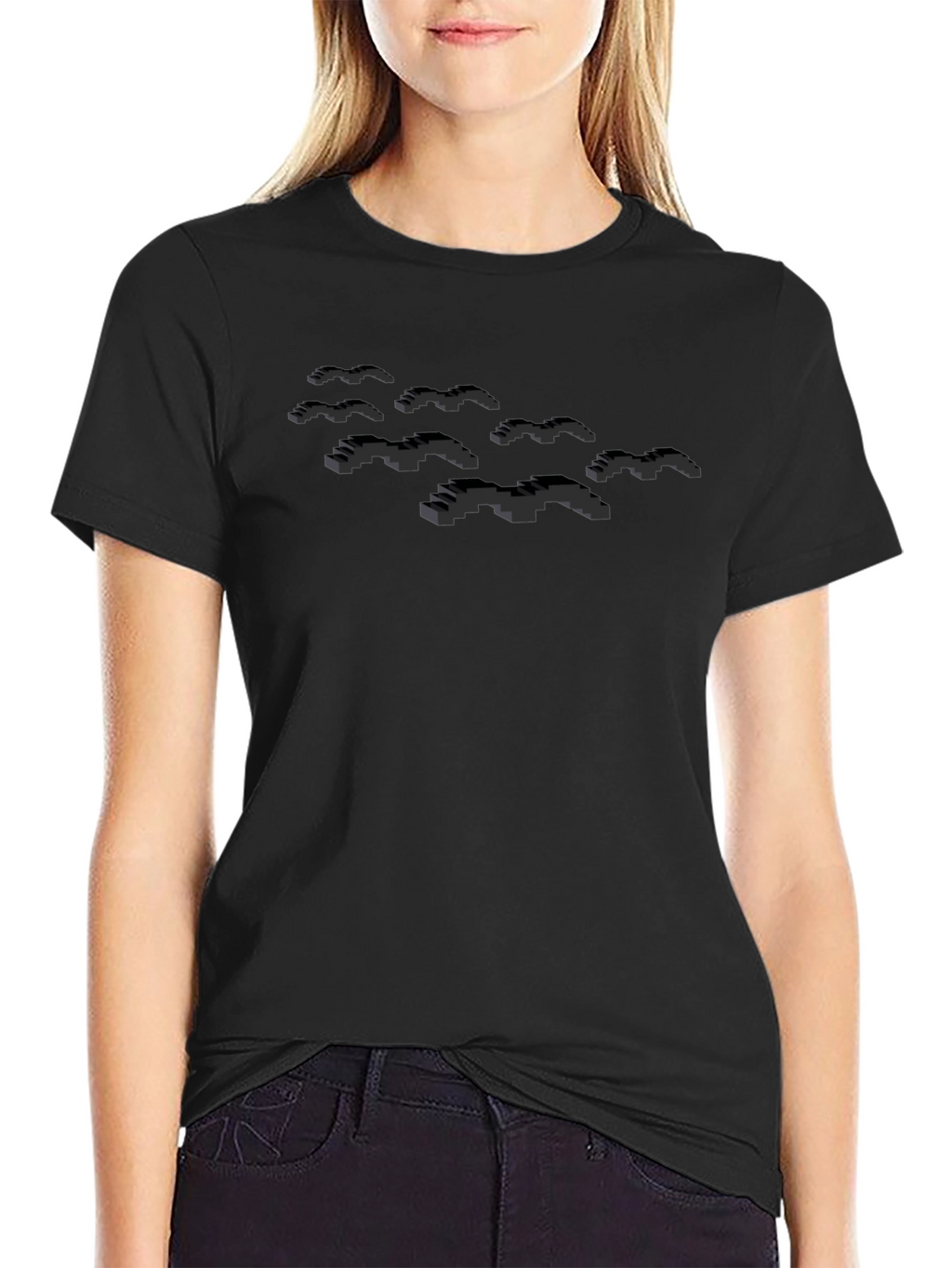 Pixel Bats Black T-Shirt - Gamer Style