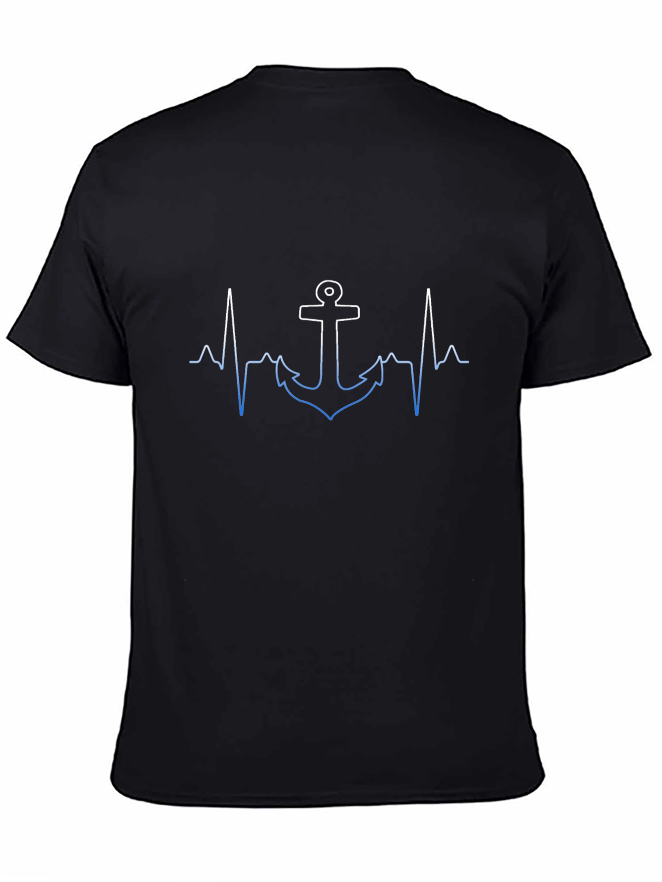 Anchor Heartbeat Mens Black T-Shirt