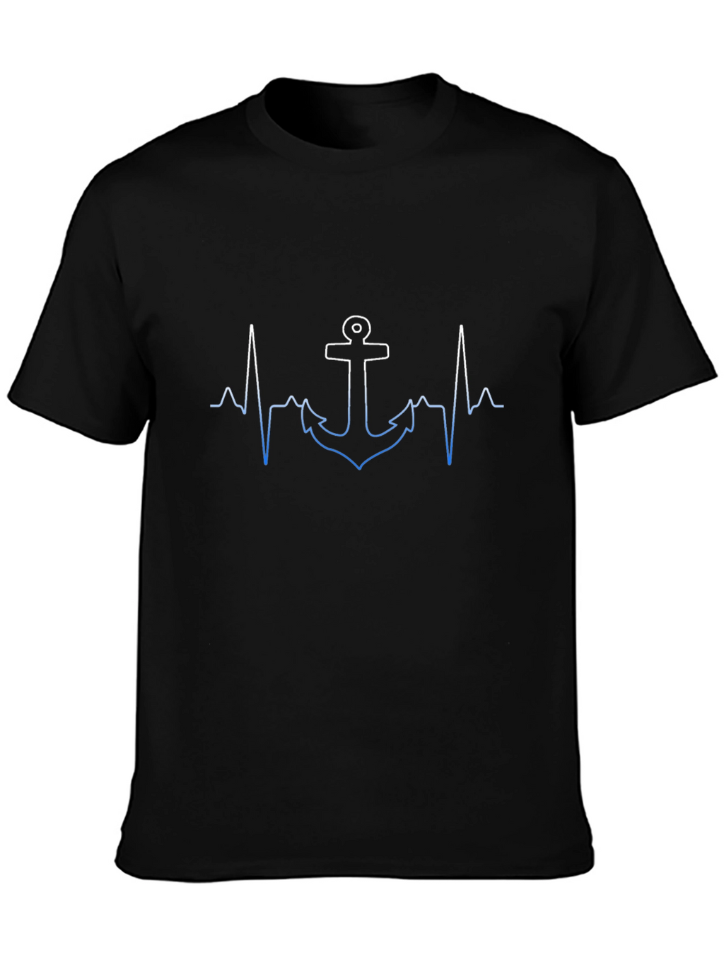 Anchor Heartbeat Mens Black T-Shirt