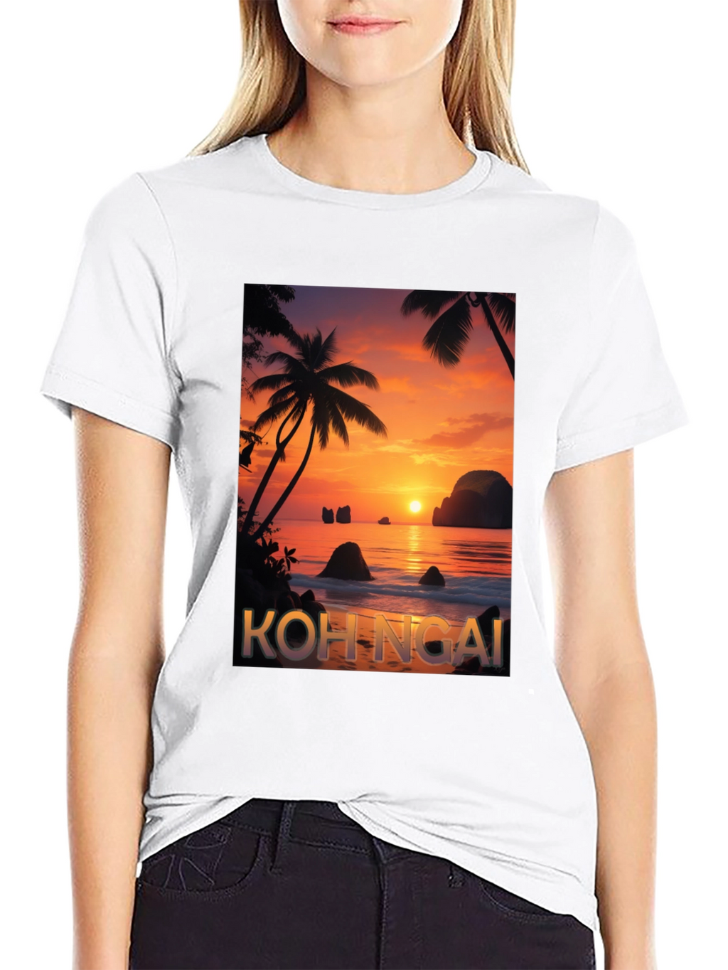 Koh Ngai Sunset T-Shirt - Tropical Island Design