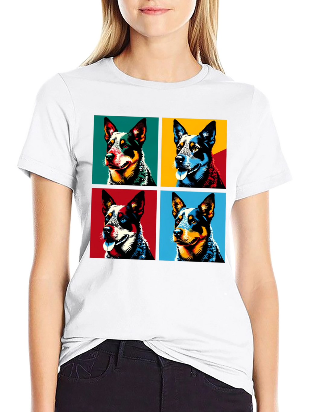 Dog Portrait Pop Art Graphic T-Shirt - Mens