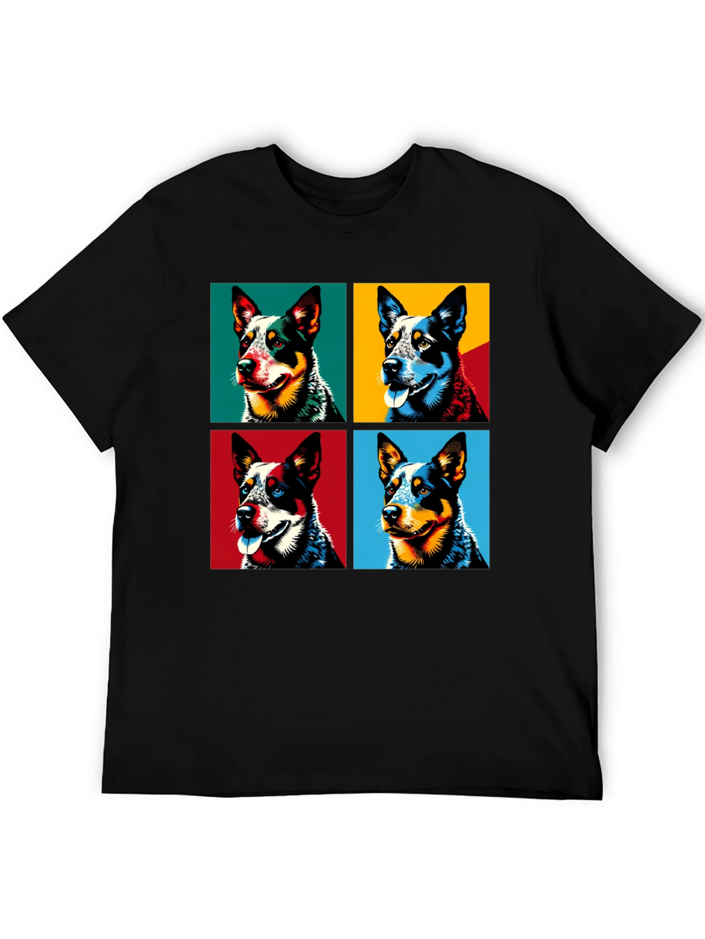 Dog Portrait Pop Art Graphic T-Shirt - Mens