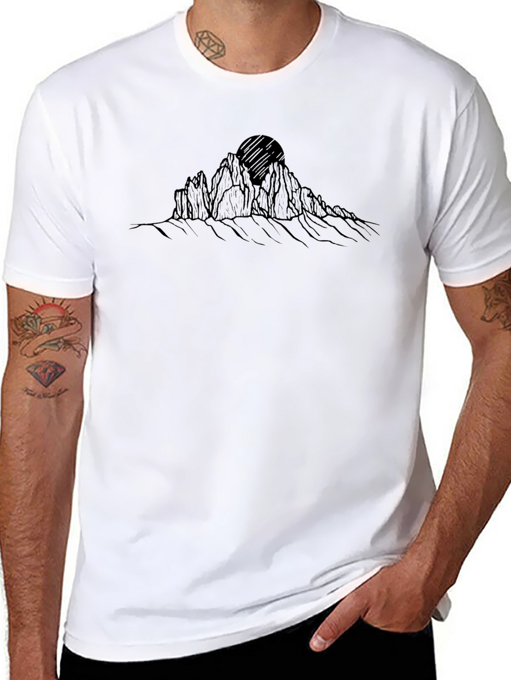 Mens Black Mountain Graphic Tee