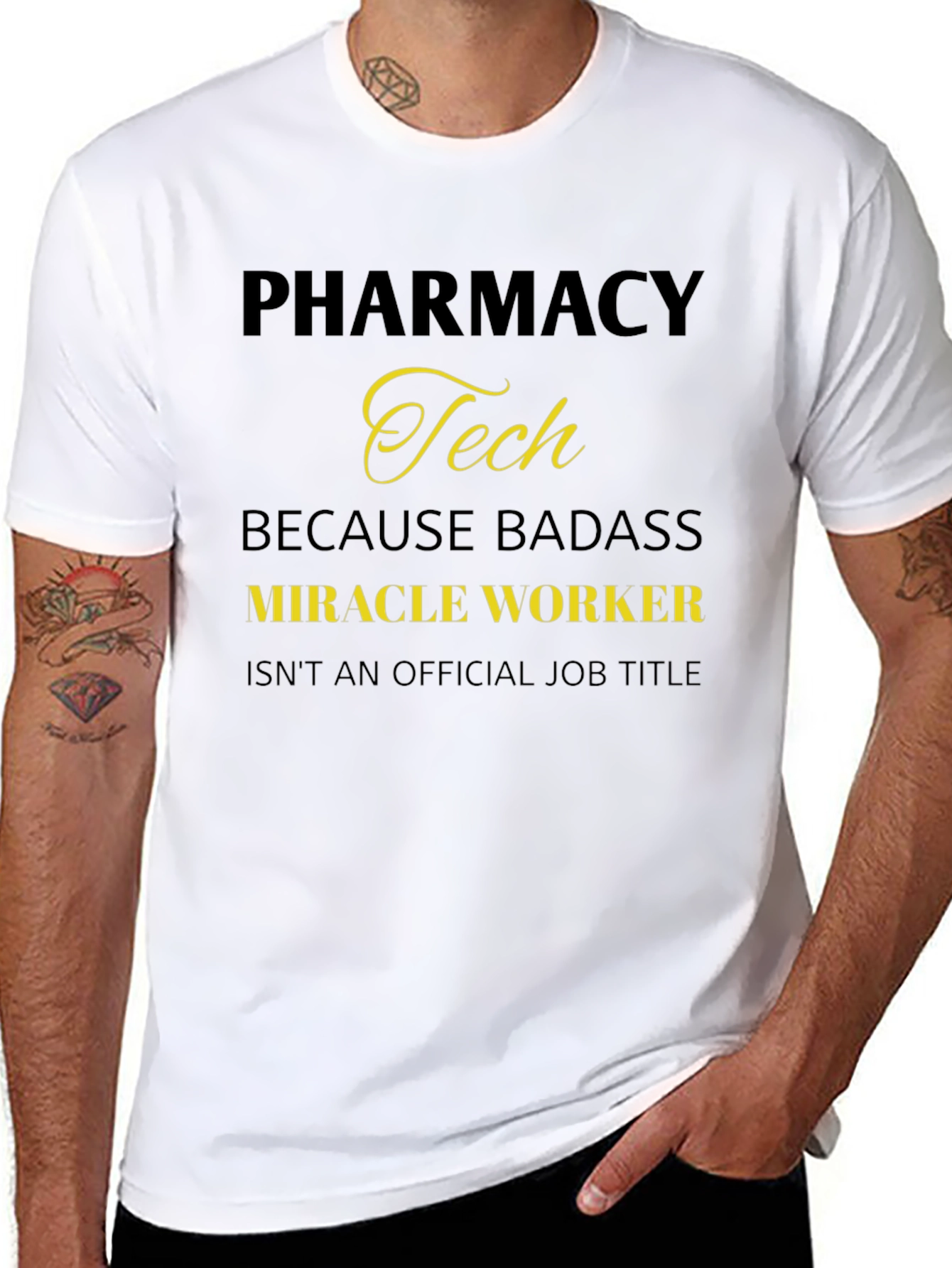 Pharmacy Tech Badass Miracle Worker T-Shirt