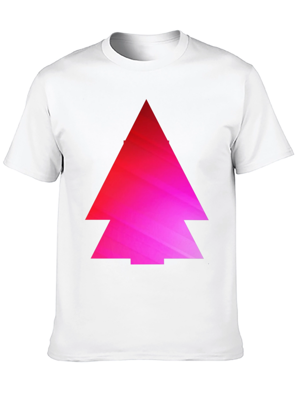 Geometric Pink Gradient Tree Black T-Shirt