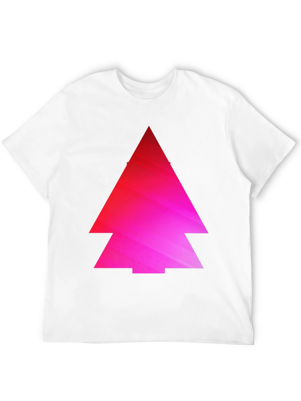 Geometric Pink Gradient Tree Black T-Shirt