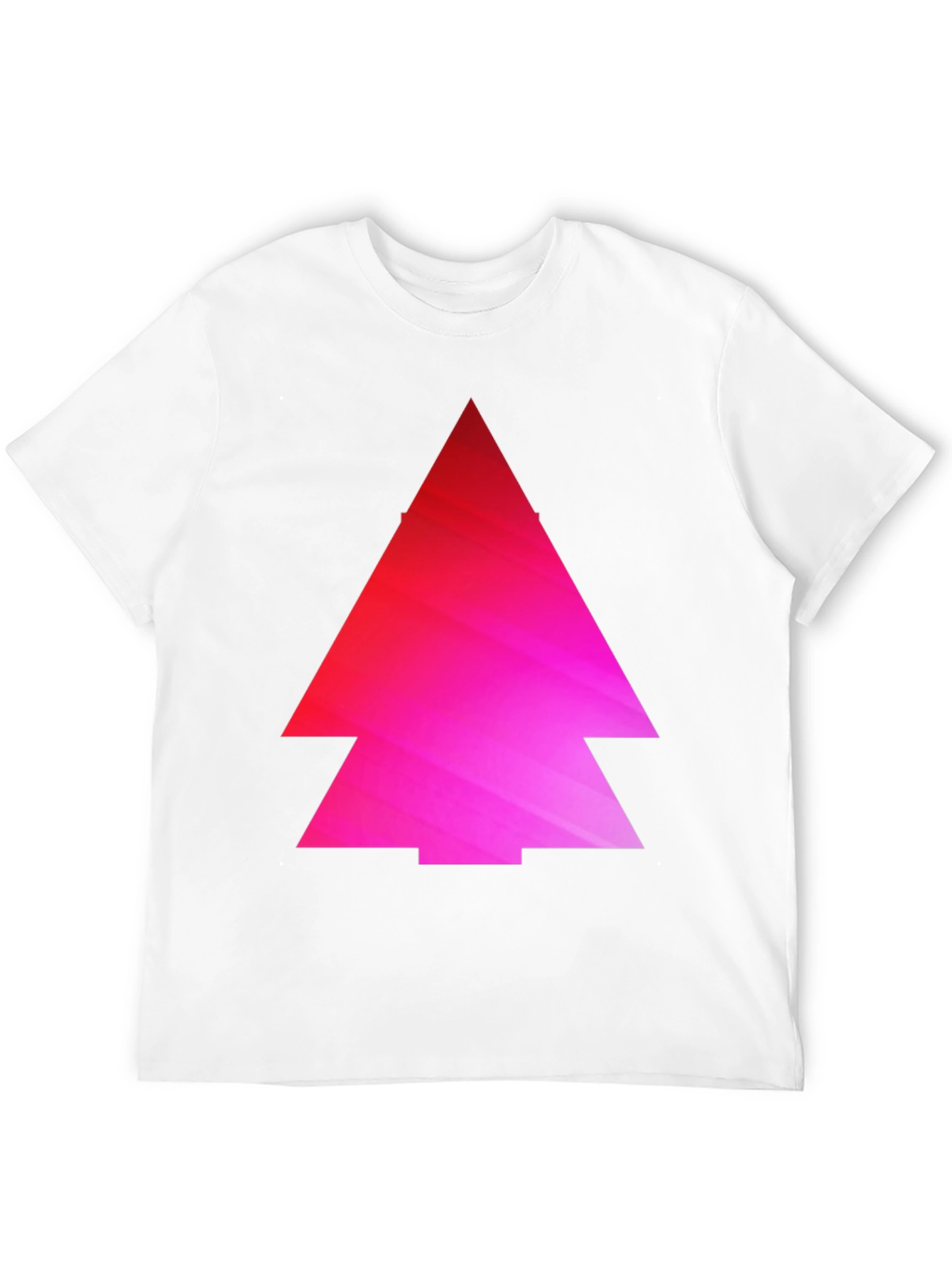 Geometric Pink Gradient Tree Black T-Shirt