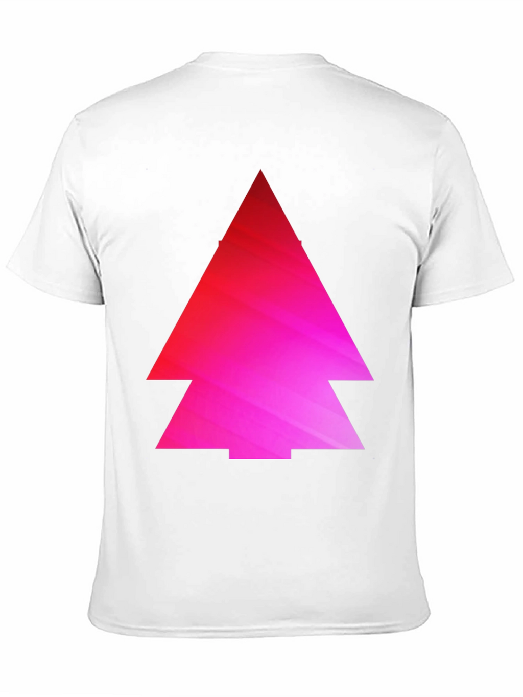 Geometric Pink Gradient Tree Black T-Shirt