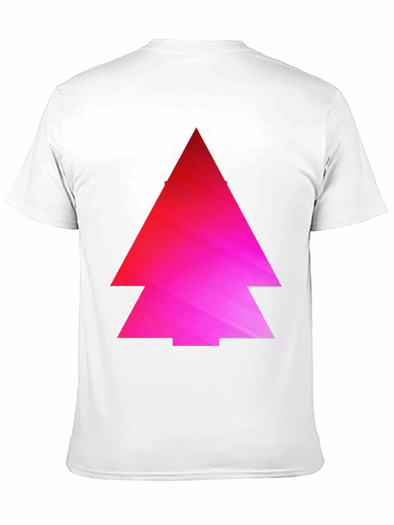 Geometric Pink Gradient Tree Black T-Shirt
