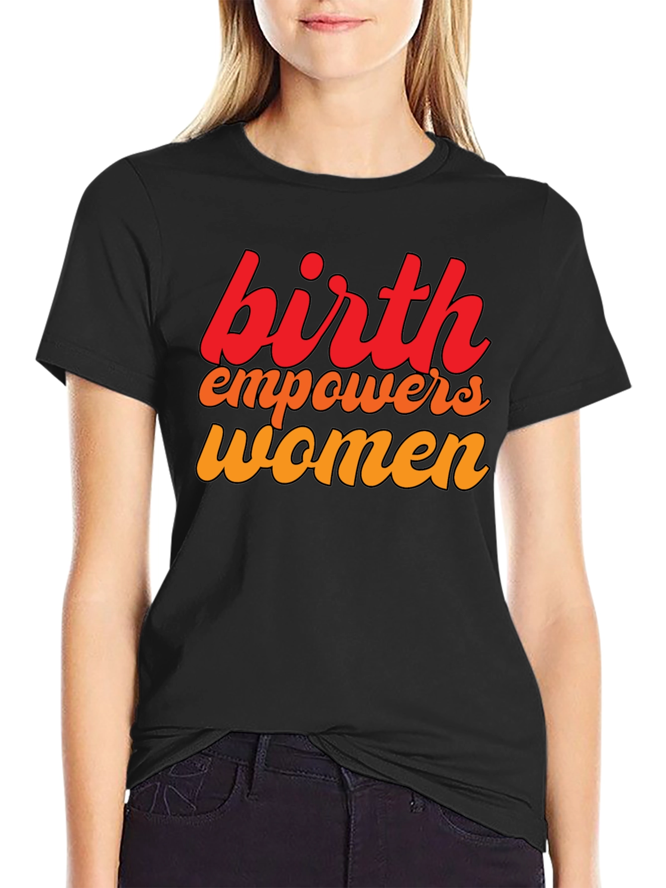 Birth Empowers Women Graphic Tee - Black