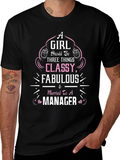 Classy Fabulous Married to Manager Black T-Shirt