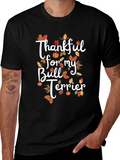 Thankful Bull Terrier Thanksgiving T-Shirt